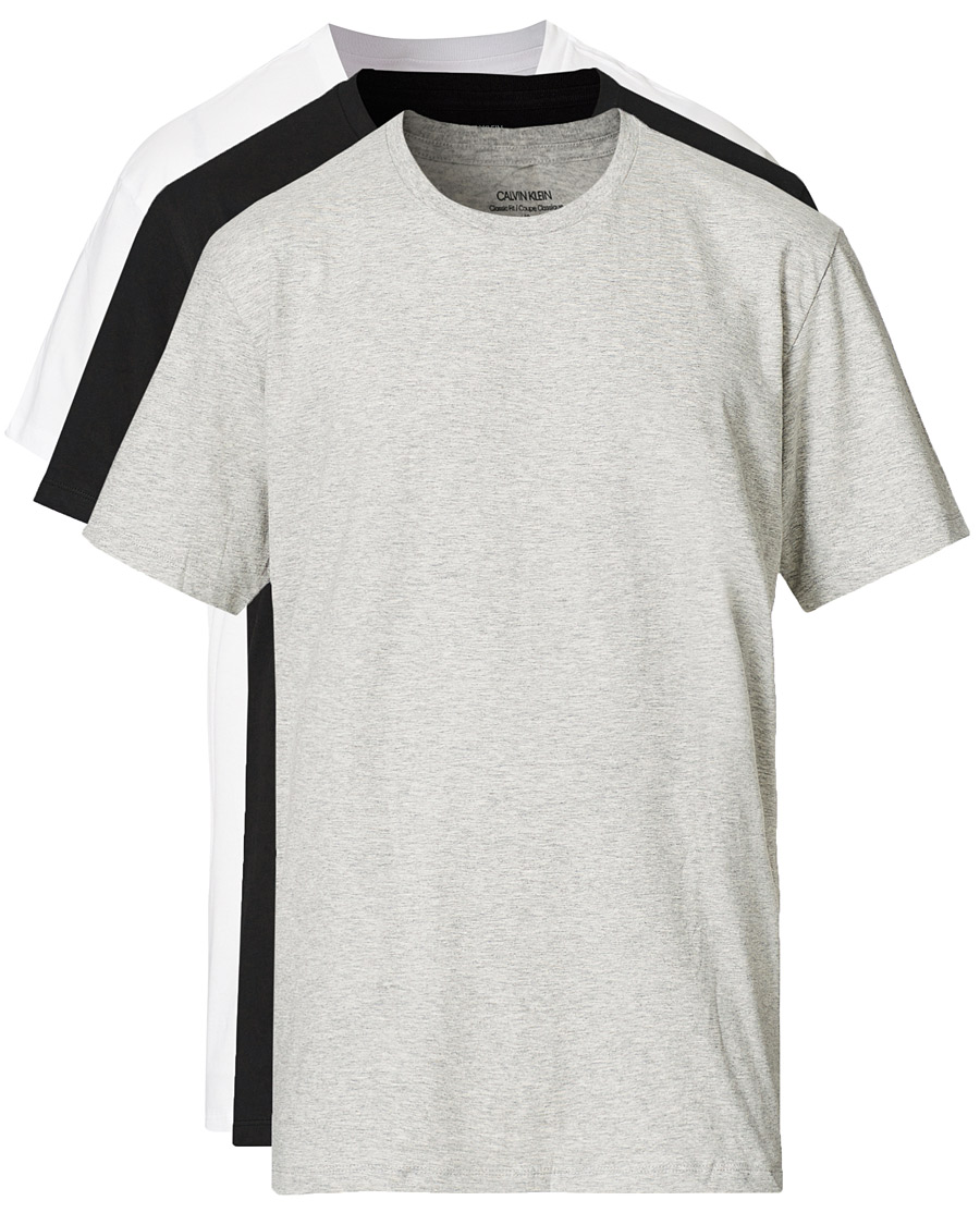 Herr | T-Shirts | Calvin Klein | Cotton Crew Neck Tee 3-Pack Black/White/Grey