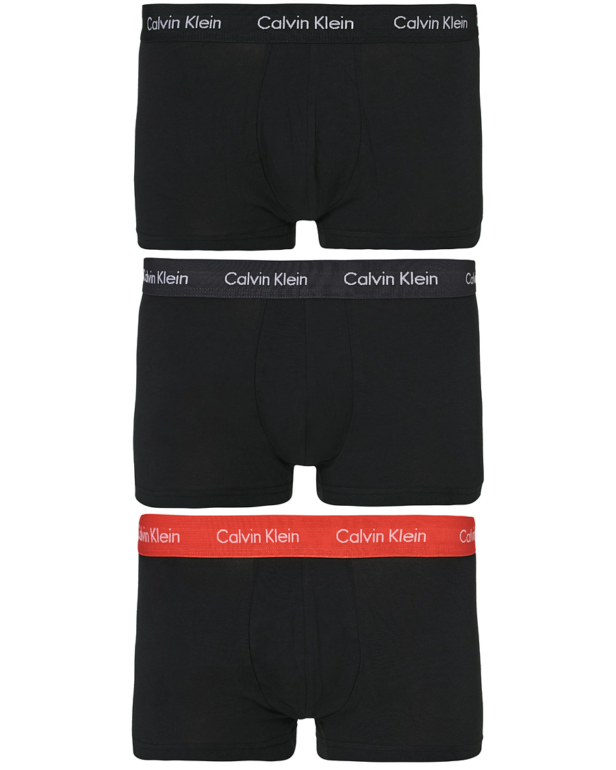 Herr | Underkläder | Calvin Klein | Cotton Stretch 3-Pack Low Rise Trunk Black/Coral/Grey