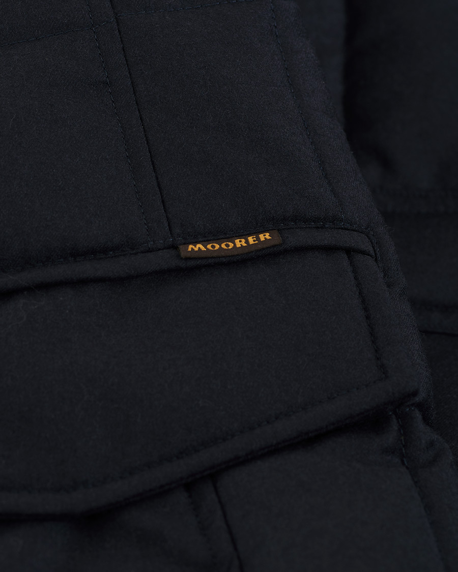 Herr | Jackor | MooRER | Padded Flannel Double Breasted Coat Navy