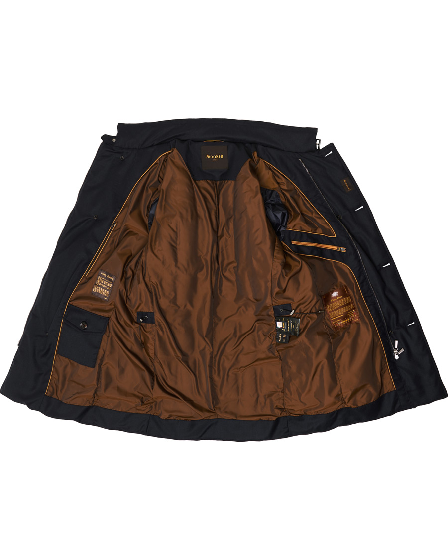 Herr | Jackor | MooRER | Padded Flannel Double Breasted Coat Navy