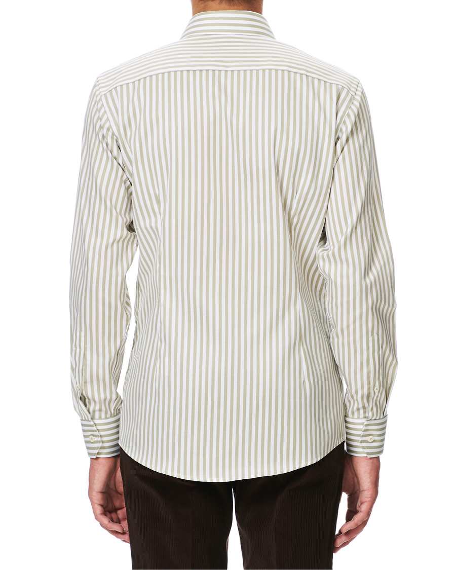Herr | Skjortor | Eton | Slim Fit Bengal Striped Cut Away Shirt Green
