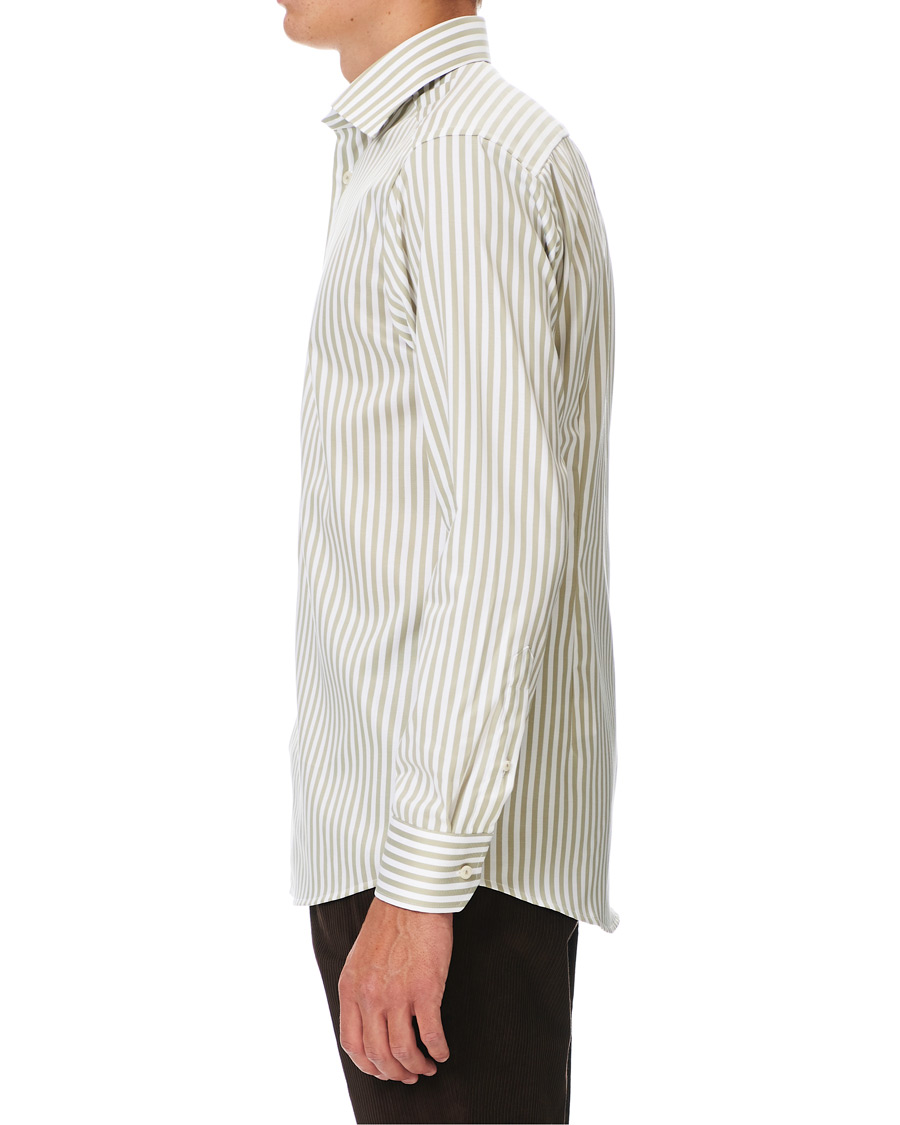 Herr | Skjortor | Eton | Slim Fit Bengal Striped Cut Away Shirt Green