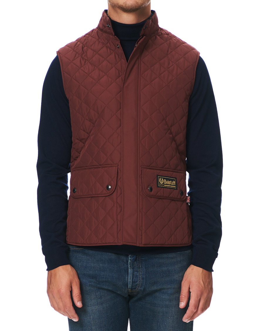Herr | Jackor | Belstaff | Waistcoat Quilted Burnished Red