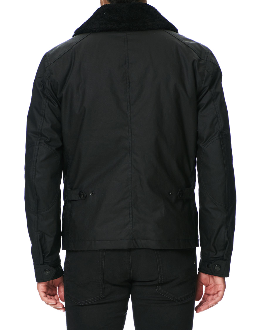 Herr | Jackor | Belstaff | Patrol Waxed Sherling Jacket Black
