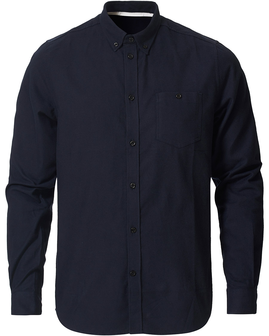 Herr | Skjortor | Norse Projects | Anton Brushed Flannel Shirt Dark Navy