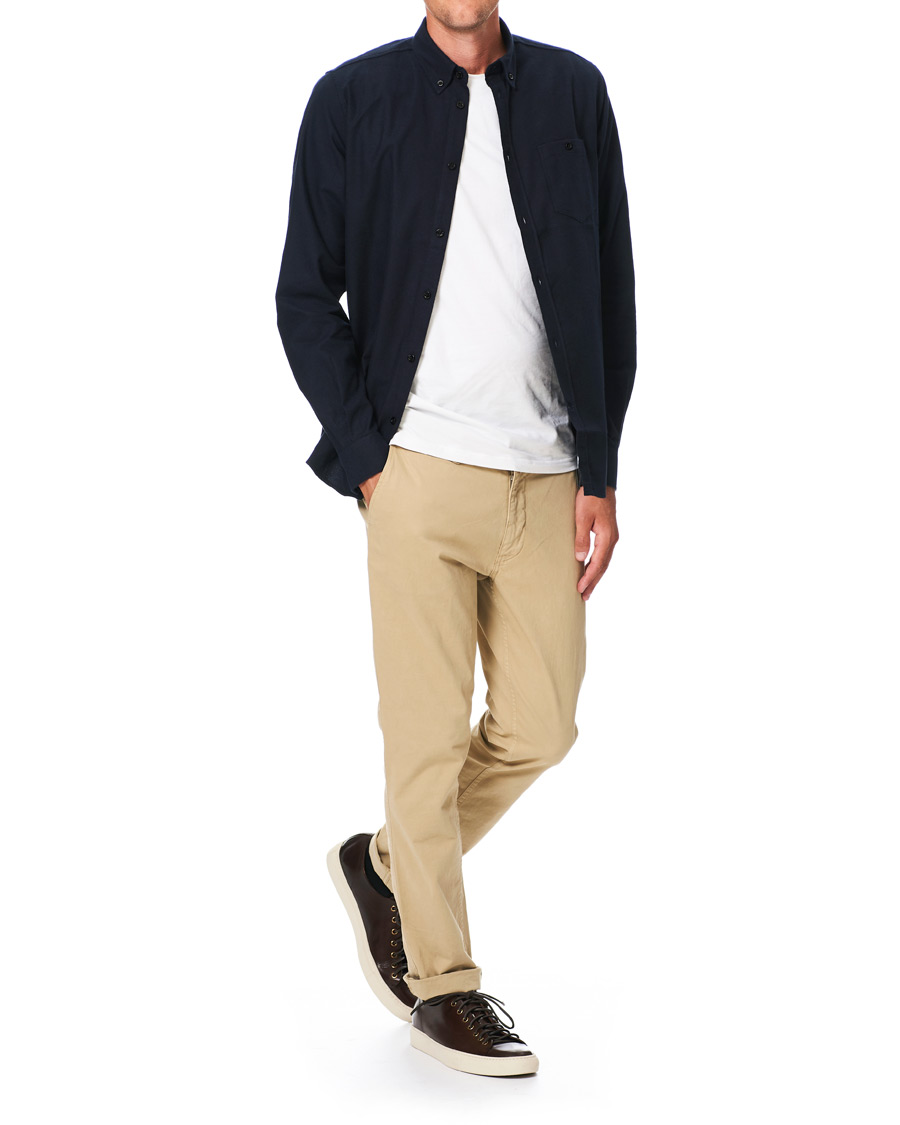 Herr | Skjortor | Norse Projects | Anton Brushed Flannel Shirt Dark Navy