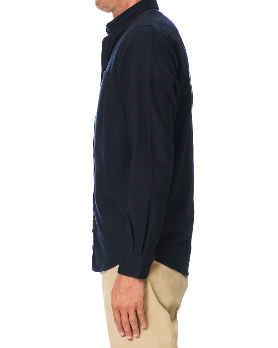 Herr | Skjortor | Norse Projects | Anton Brushed Flannel Shirt Dark Navy