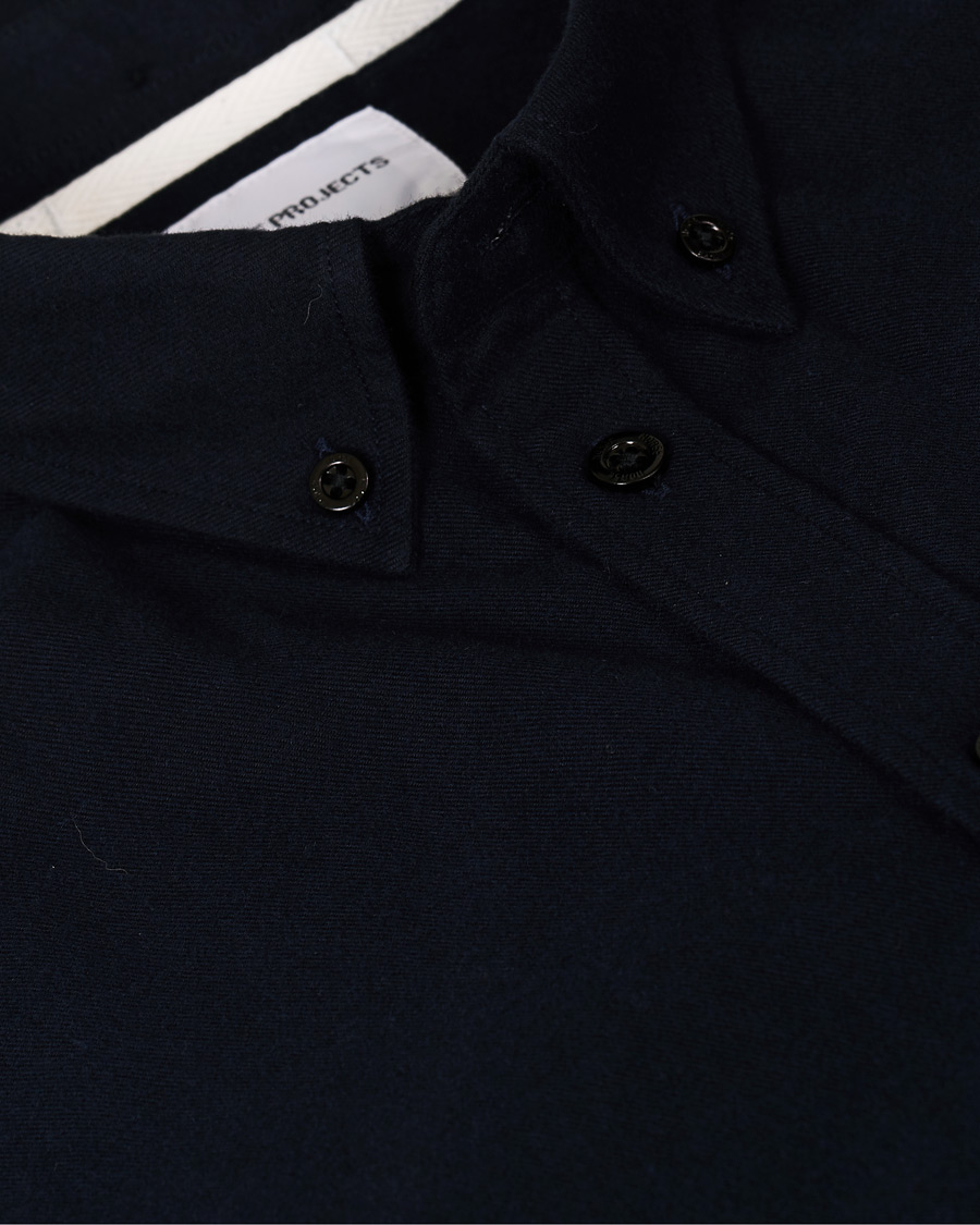 Herr | Skjortor | Norse Projects | Anton Brushed Flannel Shirt Dark Navy