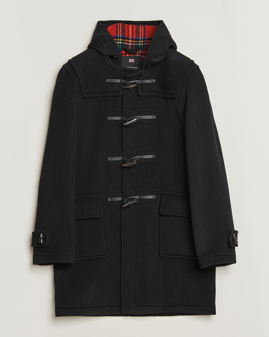 Herr | Jackor | Gloverall | Morris Duffle Coat Black/Royal Stewart