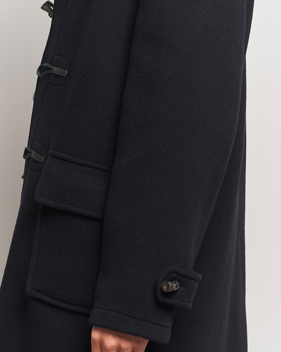 Herr | Jackor | Gloverall | Morris Duffle Coat Black/Royal Stewart