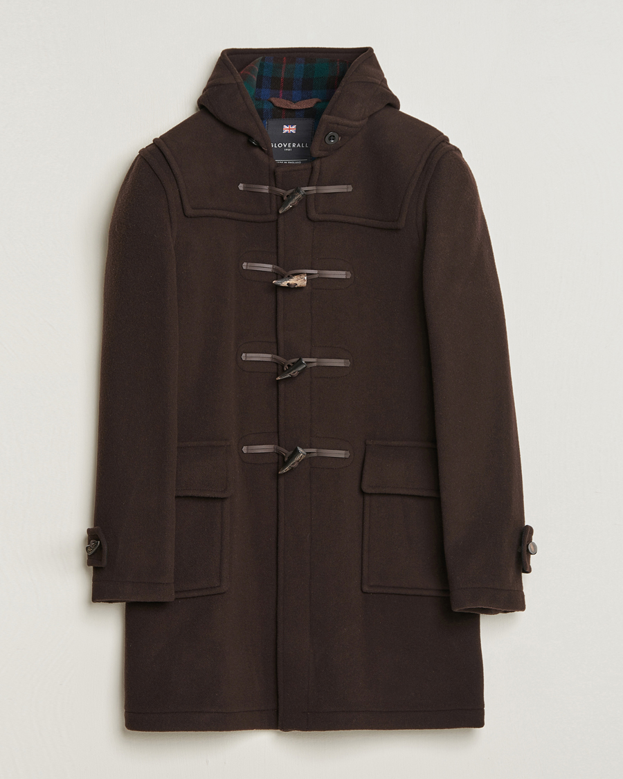 Herr | Jackor | Gloverall | Morris Duffle Coat Brown/Tartan