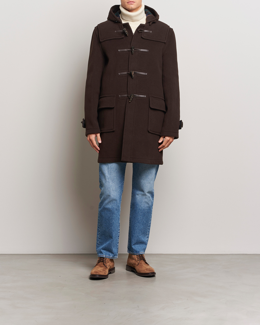 Herr | Jackor | Gloverall | Morris Duffle Coat Brown/Tartan