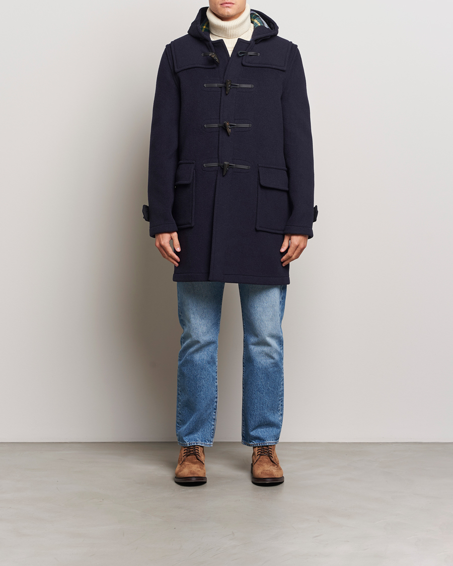 Herr | Jackor | Gloverall | Morris Duffle Coat Navy/Dress Gordon