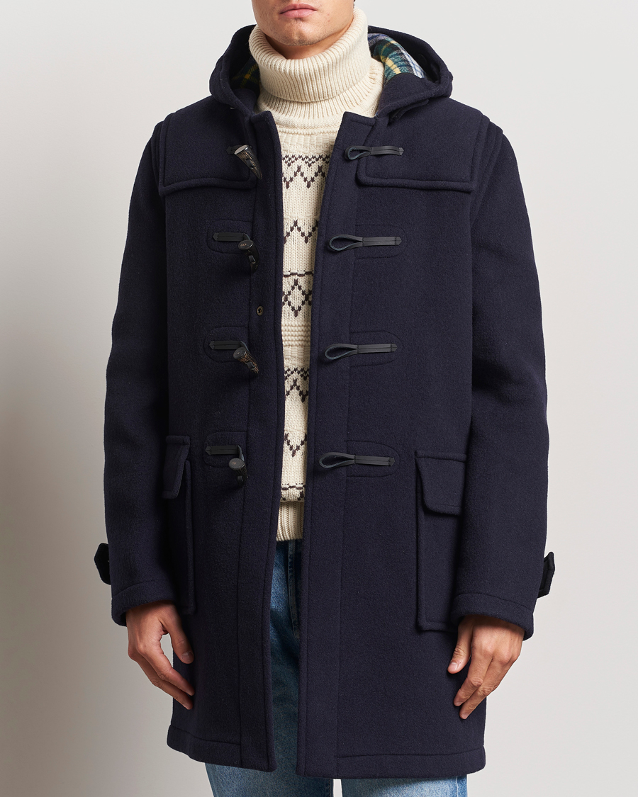Herr | Jackor | Gloverall | Morris Duffle Coat Navy/Dress Gordon