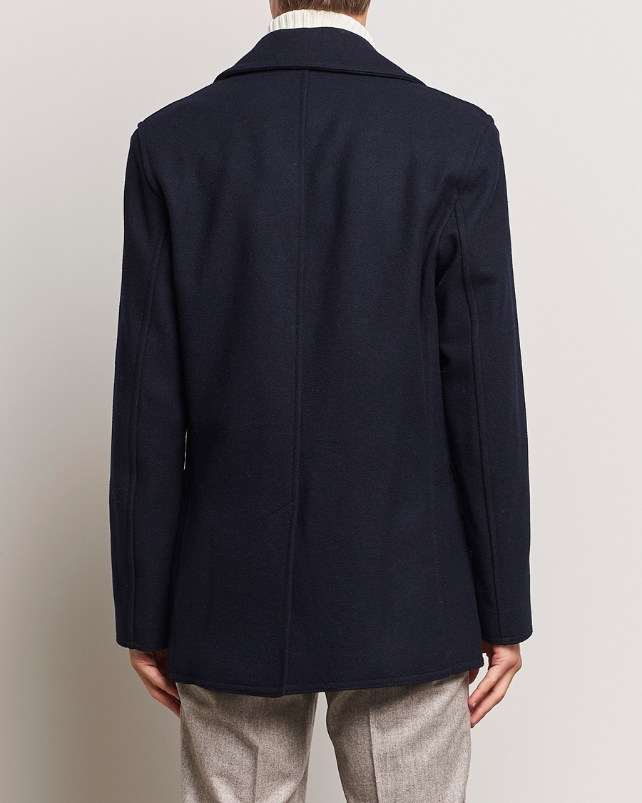Herr | Jackor | Gloverall | Churchill Reefer Peacoat Navy