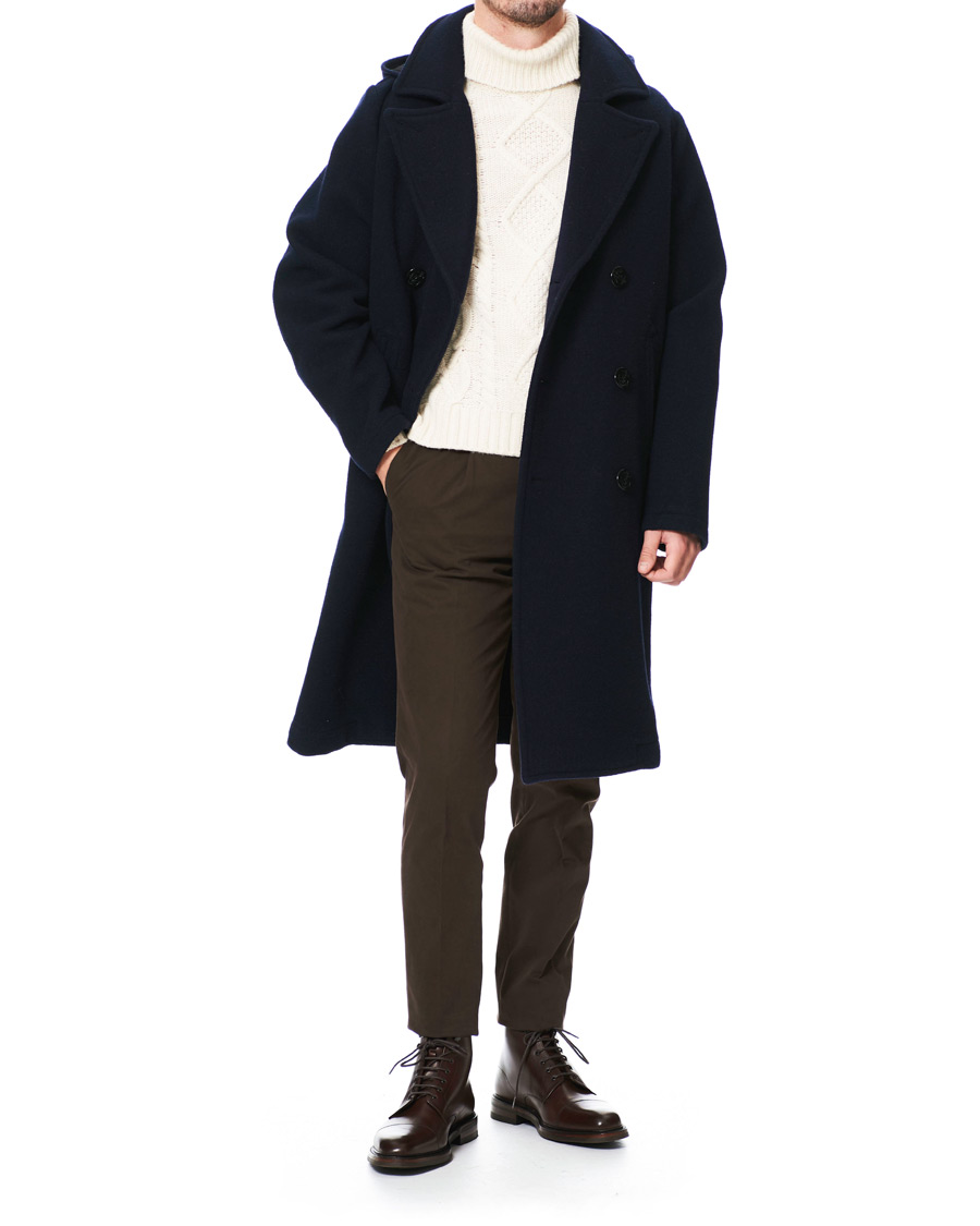 Herr | Jackor | Gloverall | Shakelton Long Peacoat Navy