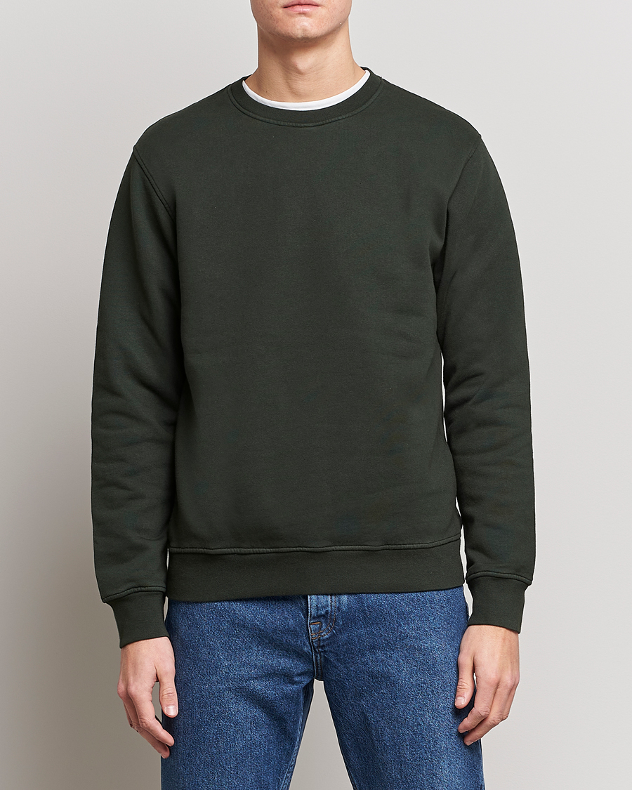 Herr | Avdelningar | Colorful Standard | Classic Organic Crew Neck Sweat Hunter Green