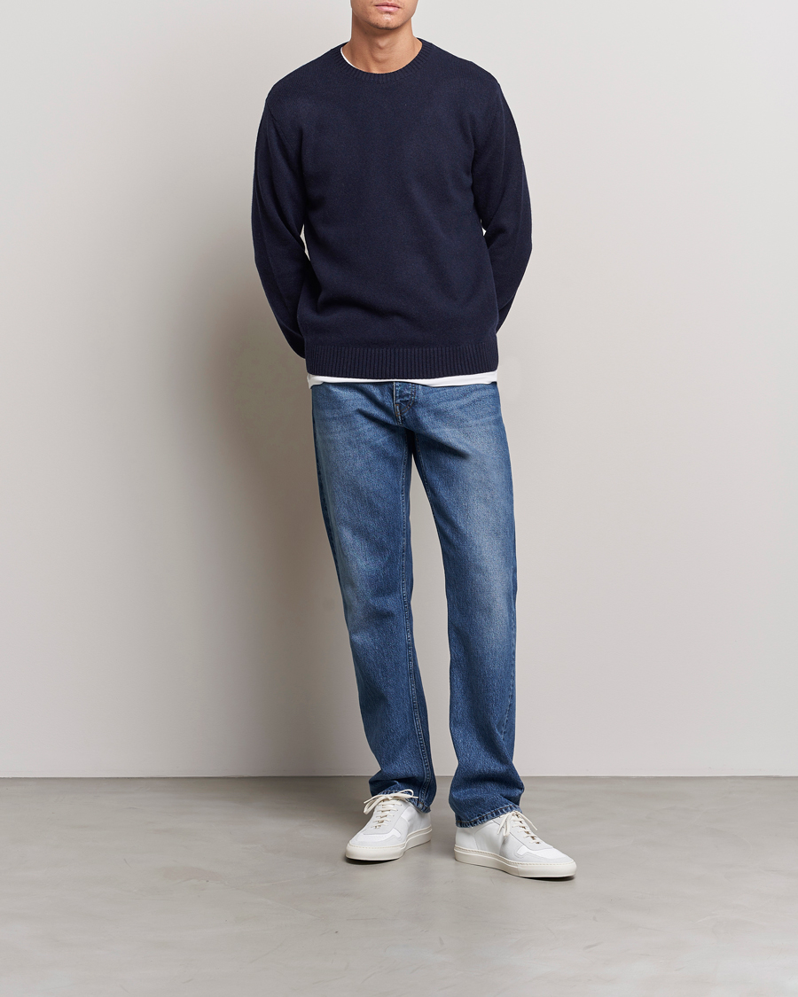 Herr | Tröjor | Colorful Standard | Classic Merino Wool Crew Neck Navy Blue