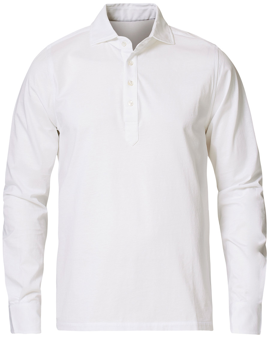 Herr | Skjortor | Stenströms | Cotton Popover Poloshirt White