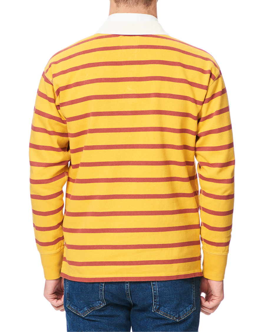 Herr | Tröjor | Drake's | Long Sleeve Rugby Strype Yellow/Red