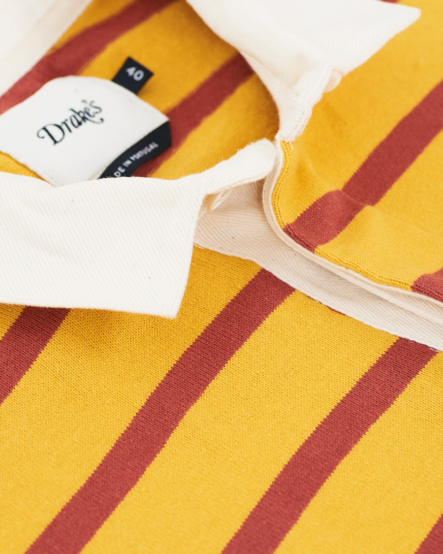 Herr | Tröjor | Drake's | Long Sleeve Rugby Strype Yellow/Red