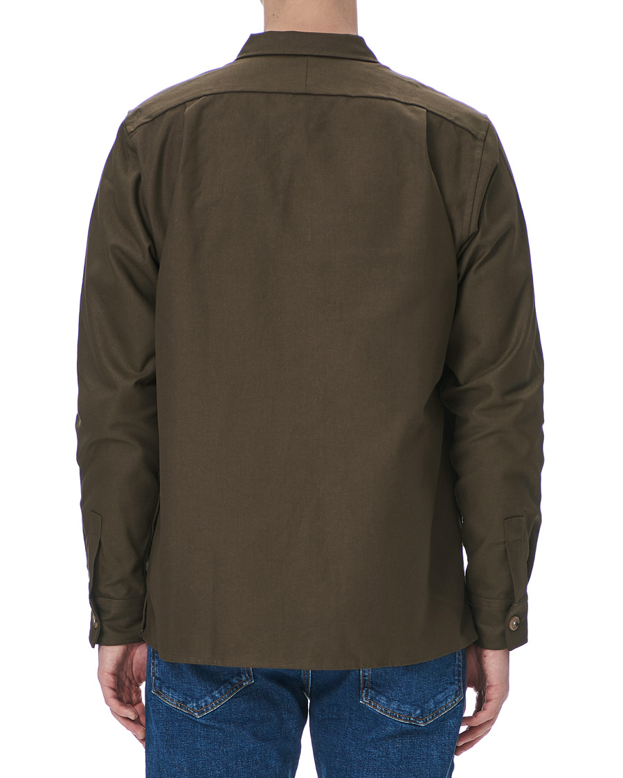 Herr | Skjortor | Drake's | Solid Twill Overshirt Olive