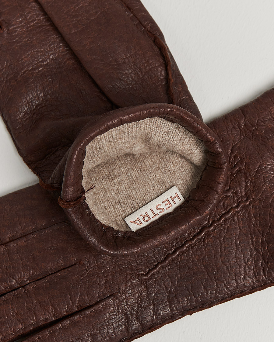 Herr |  | Hestra | Peccary Handsewn Cashmere Glove Sienna