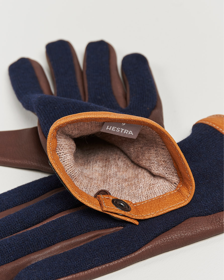 Herr | Värmande accessoarer | Hestra | Deerskin Wool Tricot Glove Blue/Brown