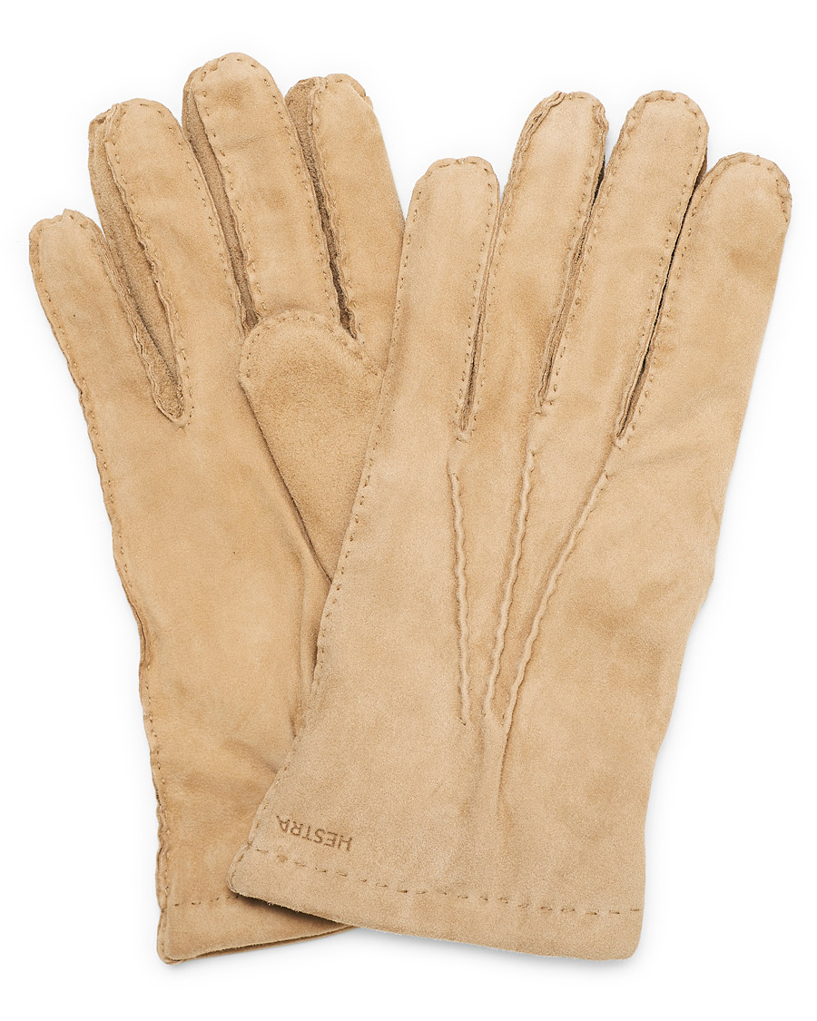 Herr | Hestra Arthur Wool Lined Suede Glove Camel | Hestra | Arthur Wool Lined Suede Glove Camel