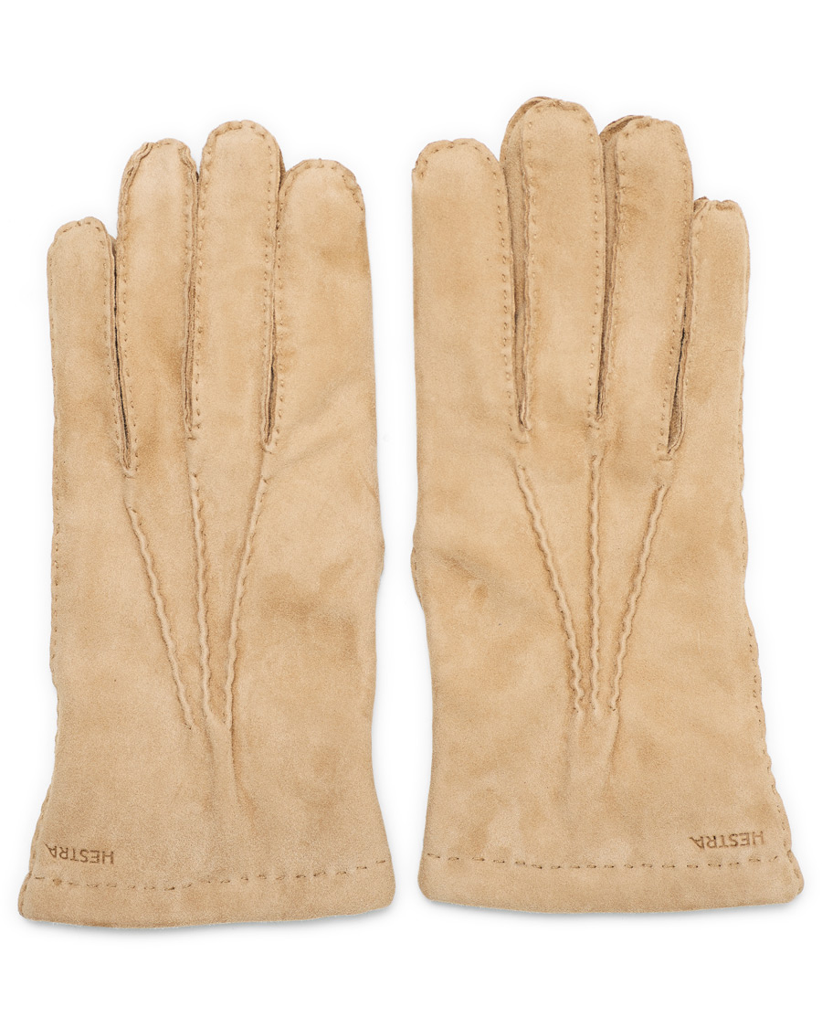 Herr | Hestra Arthur Wool Lined Suede Glove Camel | Hestra | Arthur Wool Lined Suede Glove Camel