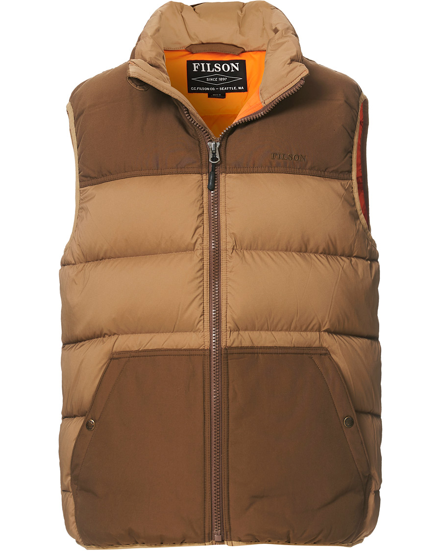Herr | Jackor | Filson | Featherweight Down Vest Dark Tan