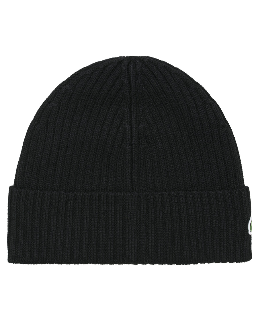 Herr | Lacoste Knitted Beanie Noir | Lacoste | Knitted Beanie Noir
