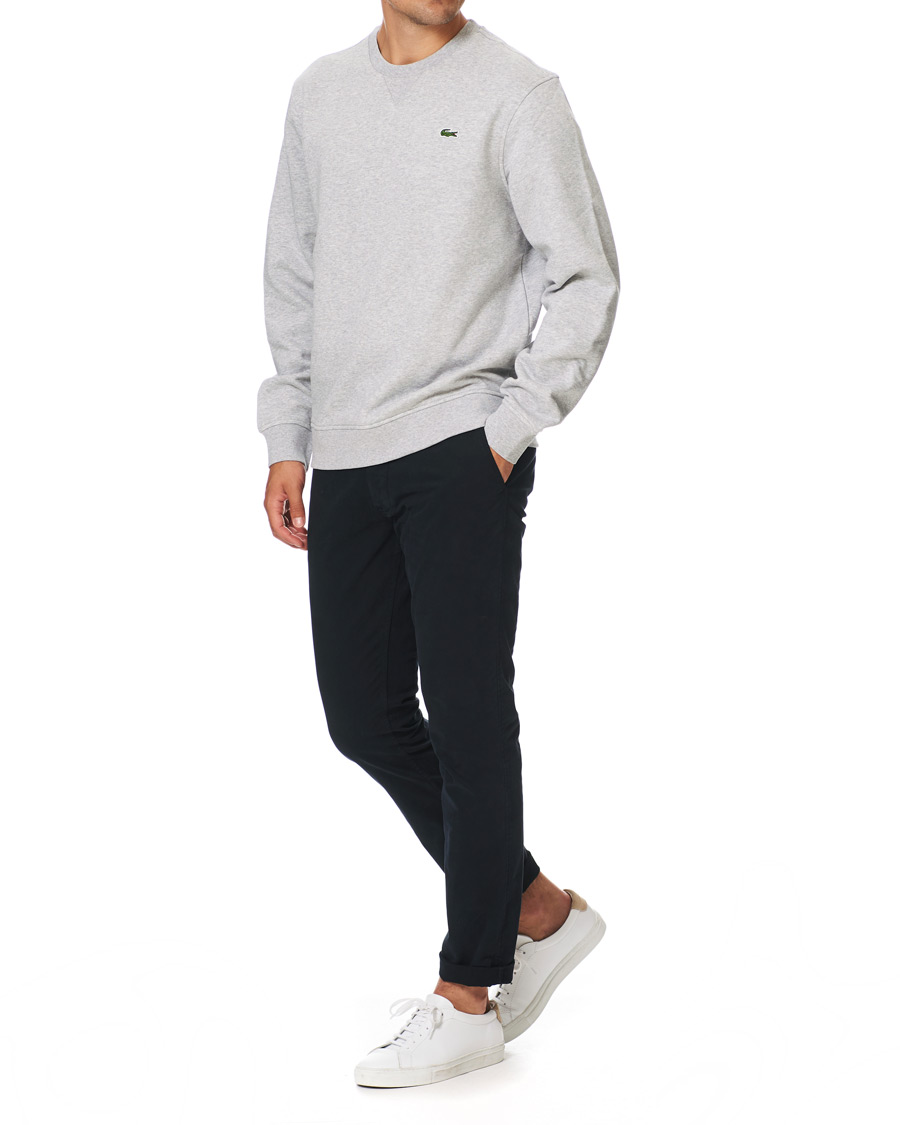 Herr | Tröjor | Lacoste | Crew Neck Sweatshirt Argent Chine