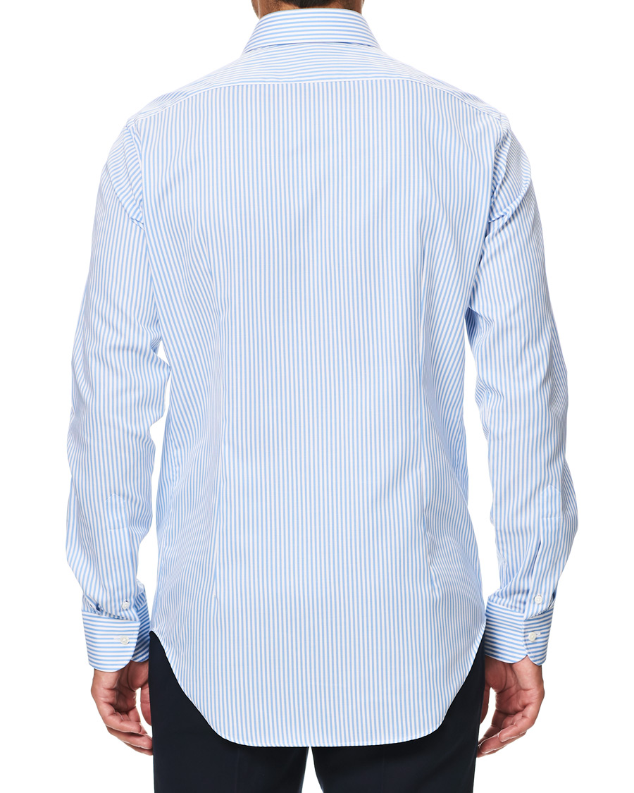 Herr | Skjortor | Kamakura Shirts | Slim Fit Striped Travel Shirt Blue/White