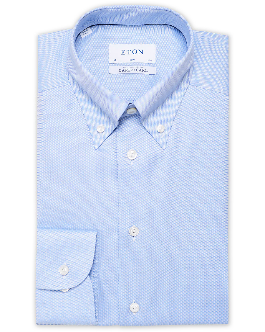 Herr | Skjortor | Eton | Slim Fit Royal Oxford Button Down Shirt Light Blue