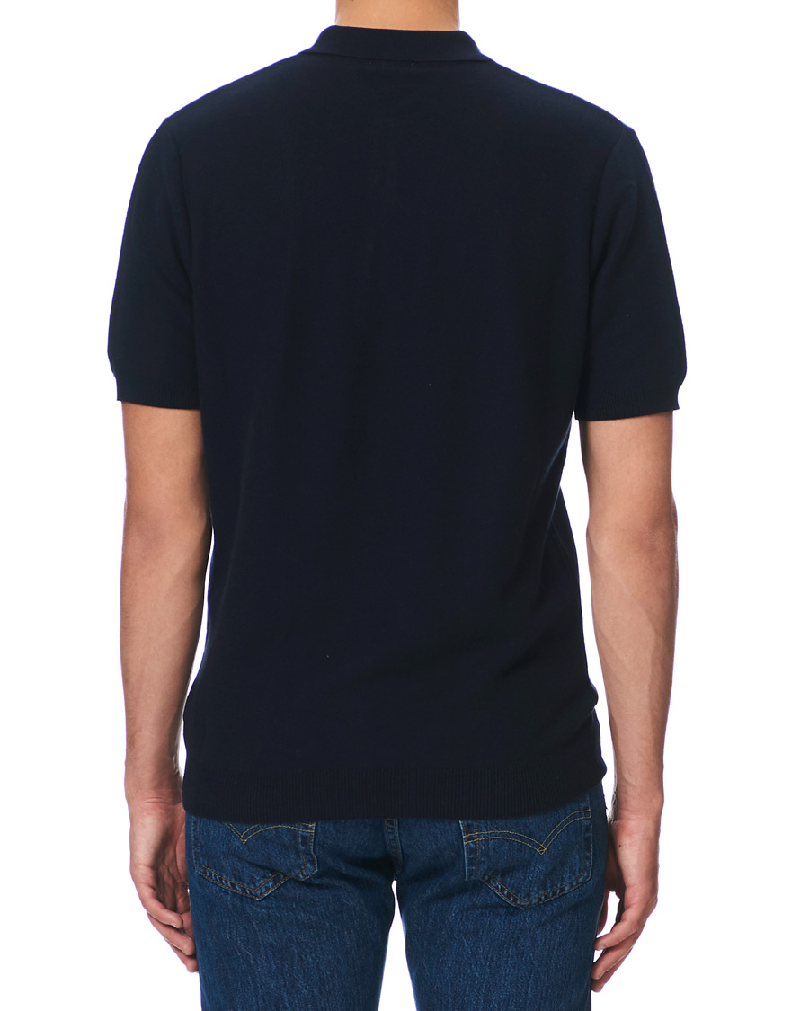 Herr | Pikéer | Sunspel | Fine Texture Polo Navy