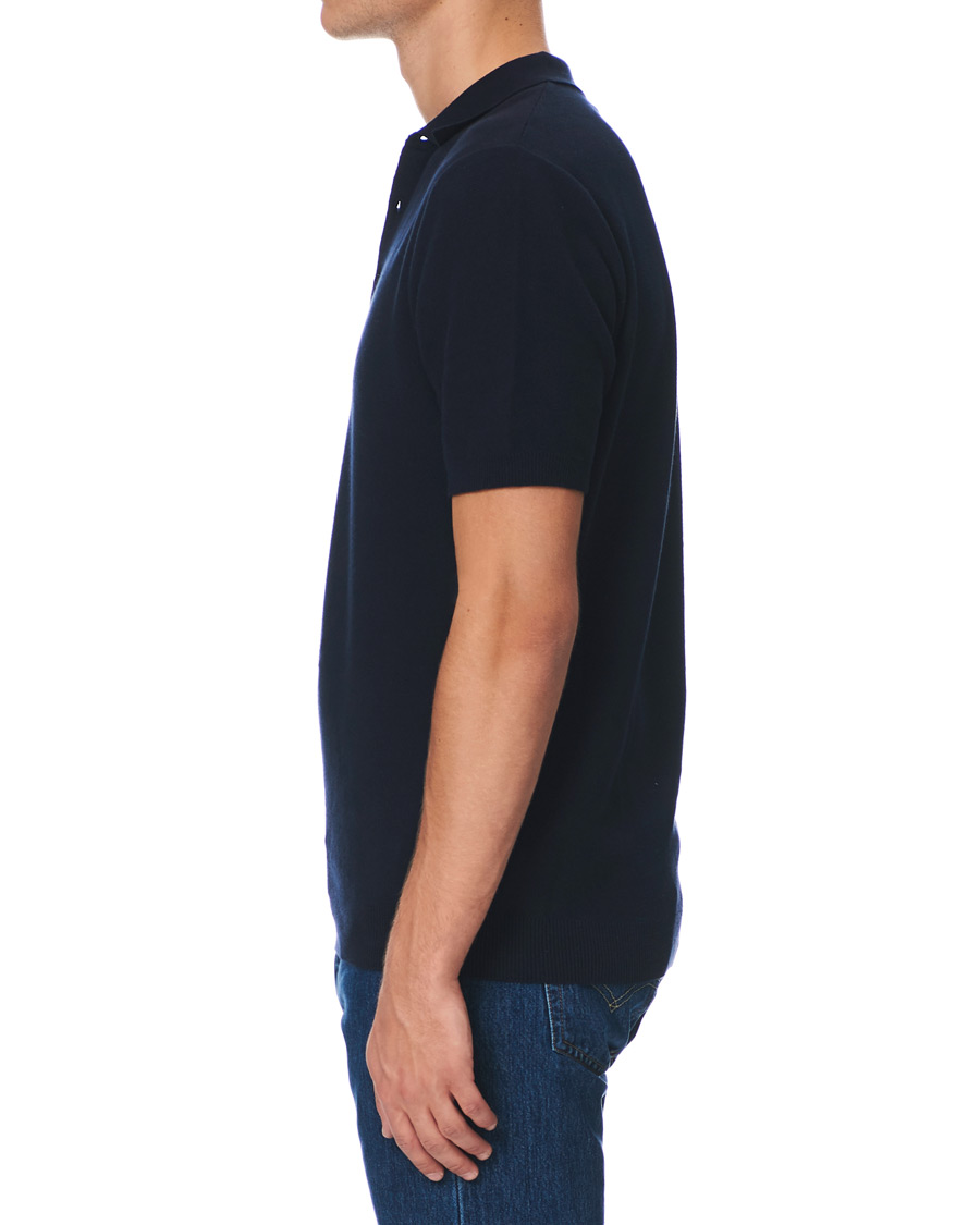 Herr | Pikéer | Sunspel | Fine Texture Polo Navy