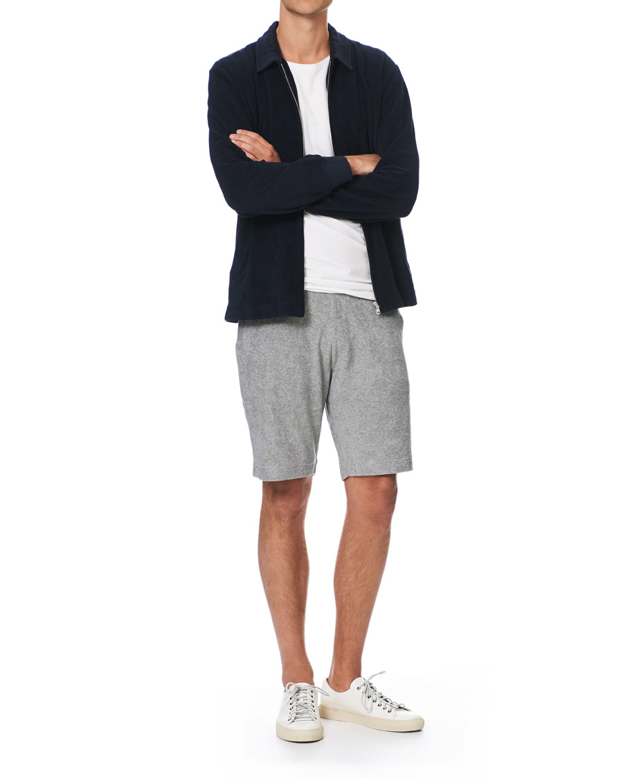 Herr | Shorts | Sunspel | Organic Cotton Towelling Shorts Grey Melange