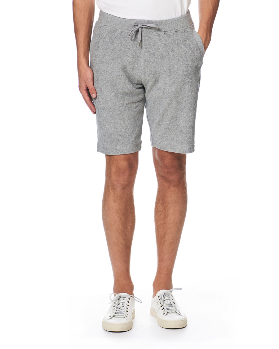 Herr | Shorts | Sunspel | Organic Cotton Towelling Shorts Grey Melange