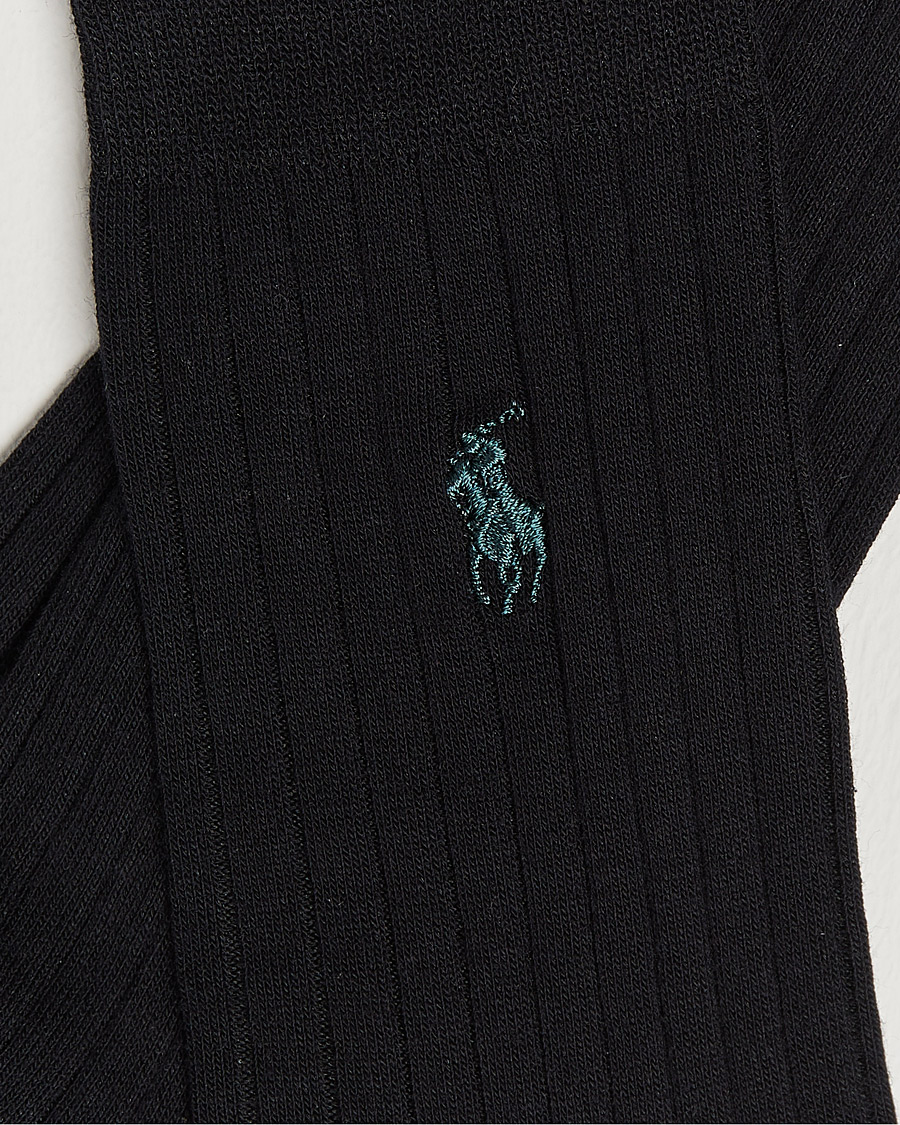 Herr | Vanliga strumpor | Polo Ralph Lauren | 3-Pack Egyptian Cotton Ribbed Socks Black