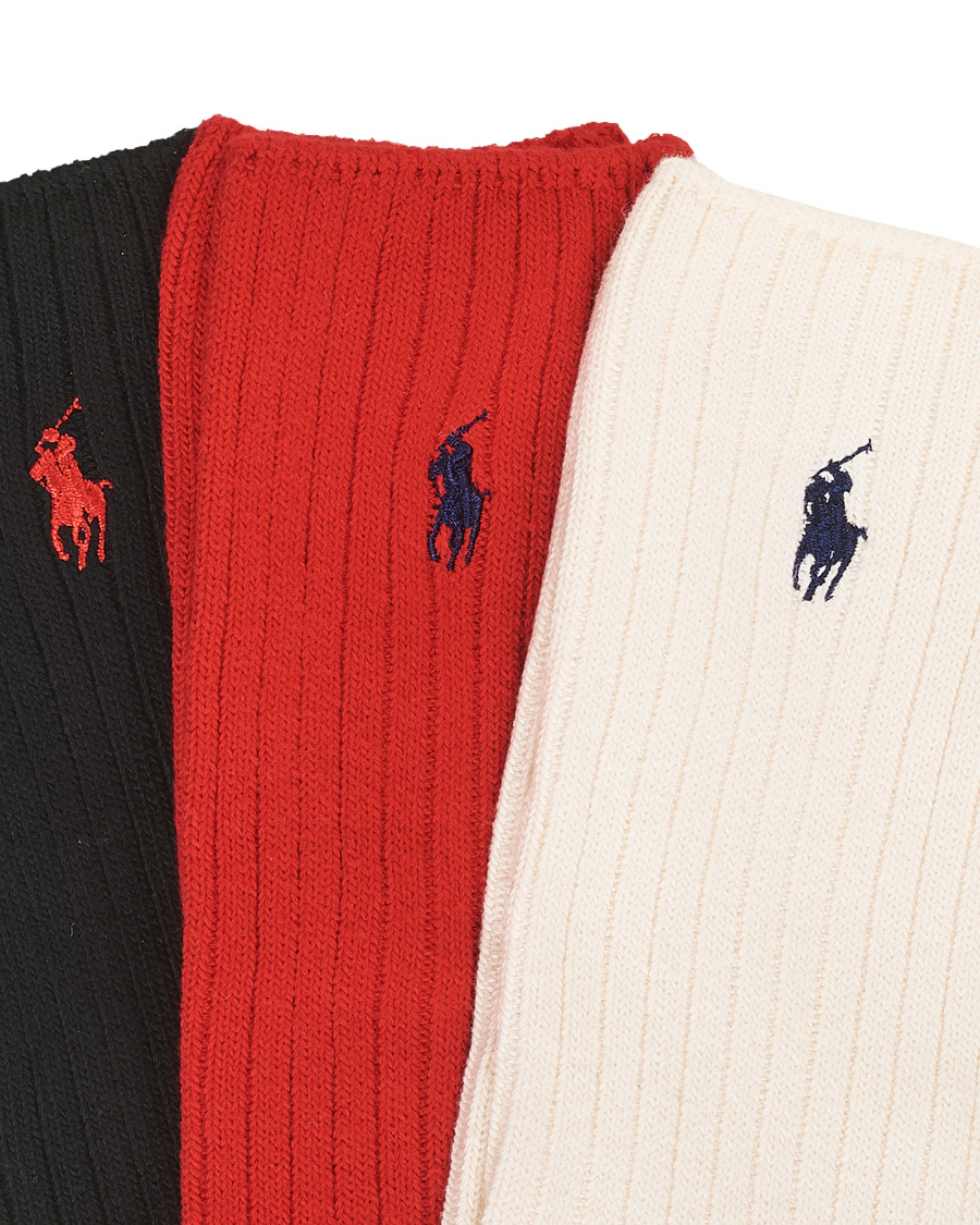 Herr | Underkläder | Polo Ralph Lauren | 3-Pack Gift Box Ribbed Socks Red/Cream/Black
