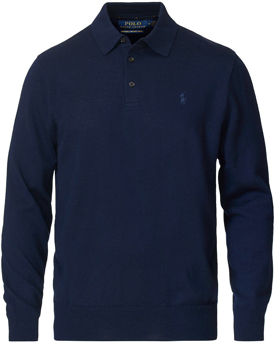 Herr | Tröjor | Polo Ralph Lauren | Merino Knitted Polo Hunter Navy