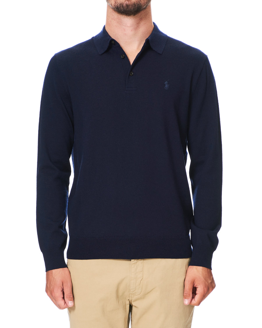 Herr | Tröjor | Polo Ralph Lauren | Merino Knitted Polo Hunter Navy