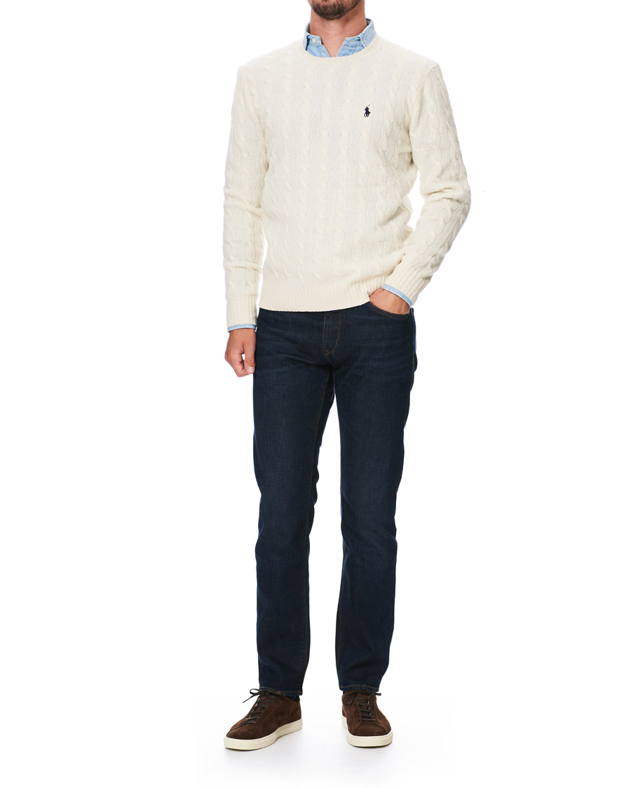 Herr | Tröjor | Polo Ralph Lauren | Wool/Cashmere Cable Sweater Cream