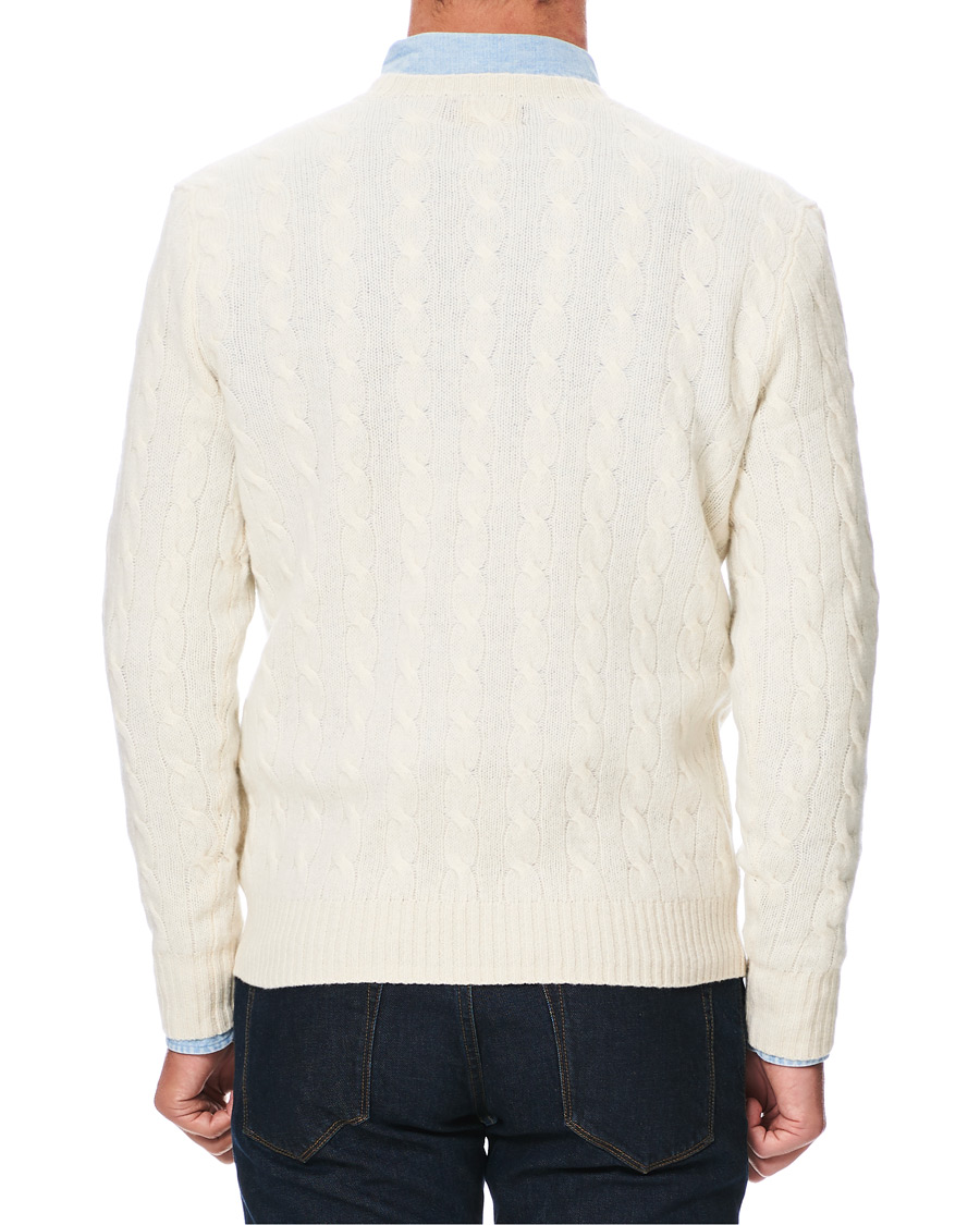Herr | Tröjor | Polo Ralph Lauren | Wool/Cashmere Cable Sweater Cream