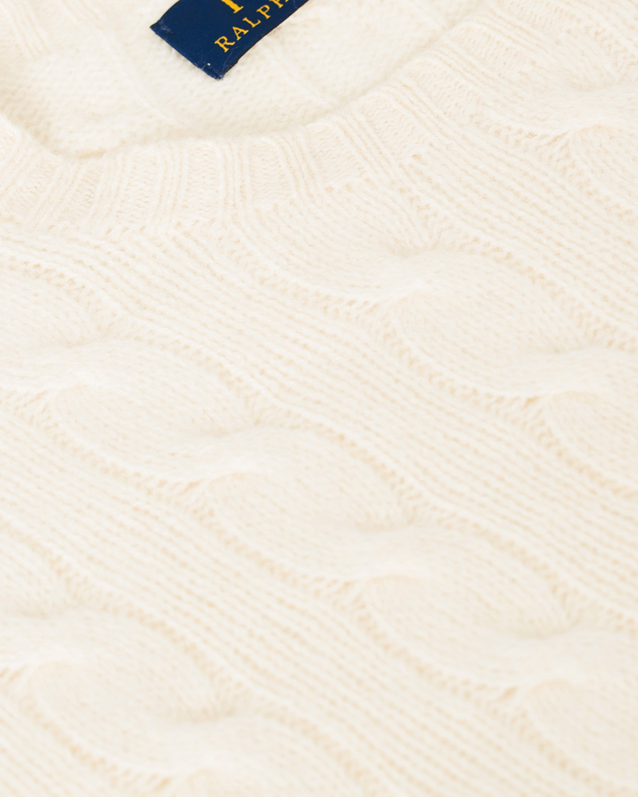 Herr | Tröjor | Polo Ralph Lauren | Wool/Cashmere Cable Sweater Cream