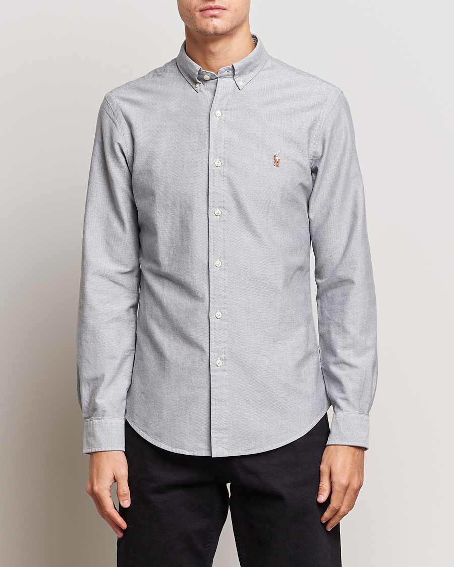 Herr | Rea kläder | Polo Ralph Lauren | Slim Fit Oxford Button Down Shirt Slate