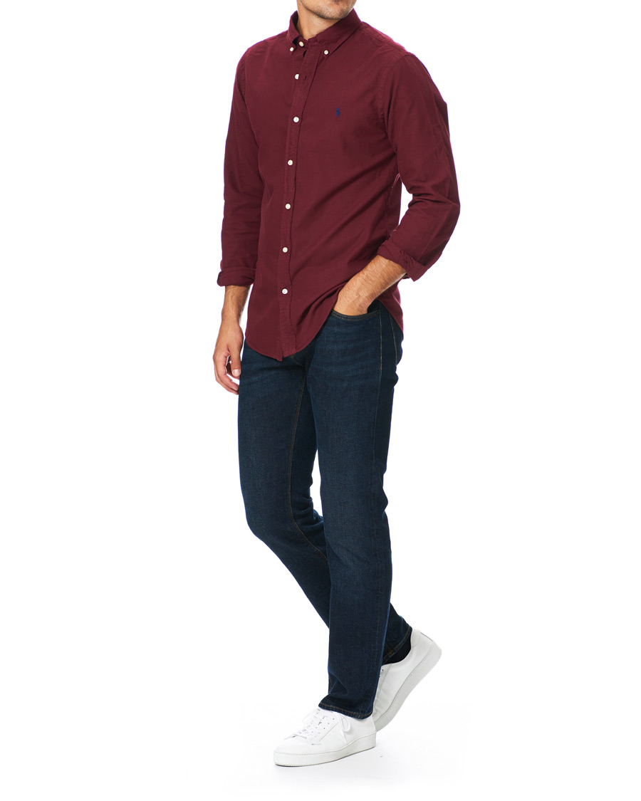 Herr | Skjortor | Polo Ralph Lauren | Slim Fit Garment Dyed Oxford Shirt Wine