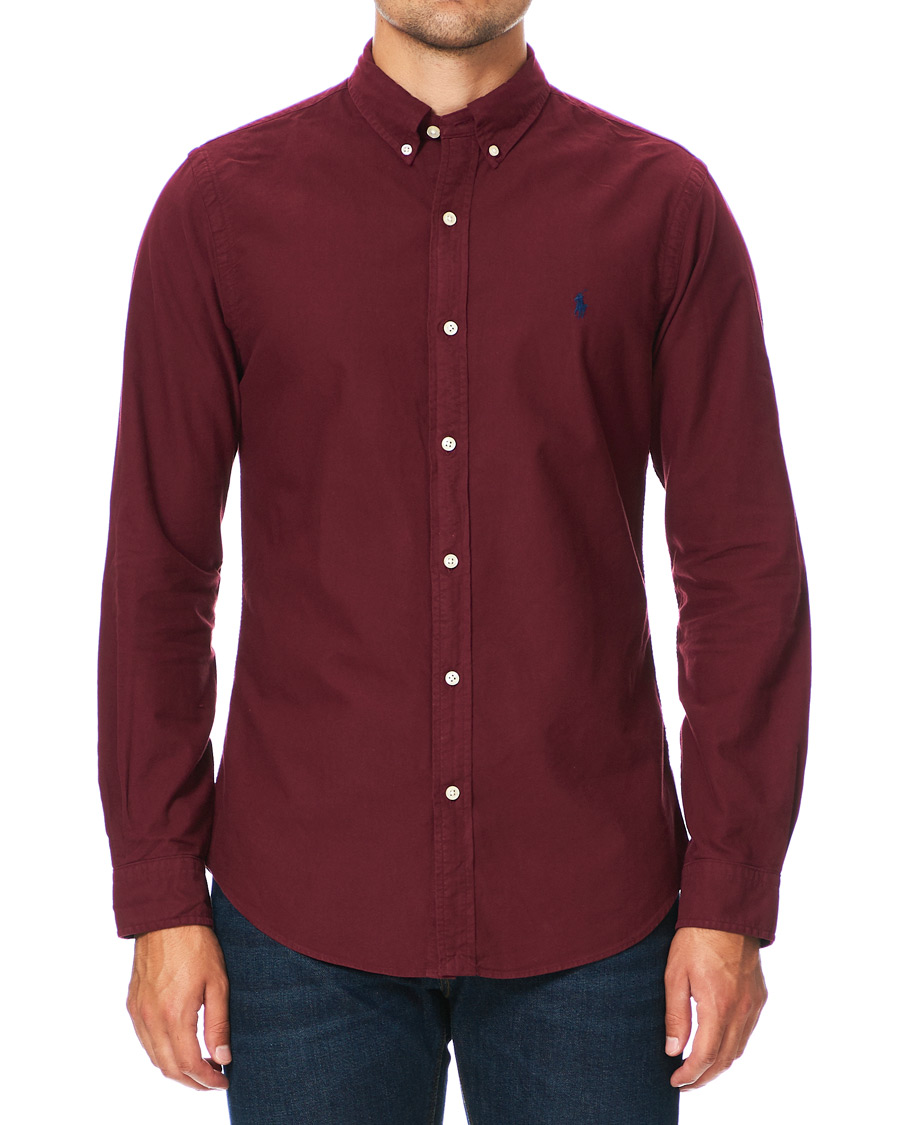 Herr | Skjortor | Polo Ralph Lauren | Slim Fit Garment Dyed Oxford Shirt Wine