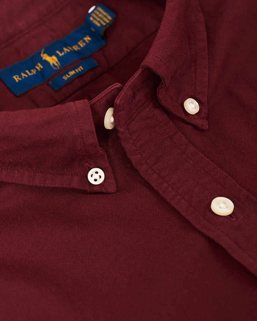 Herr | Skjortor | Polo Ralph Lauren | Slim Fit Garment Dyed Oxford Shirt Wine